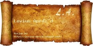Levius Apród névjegykártya